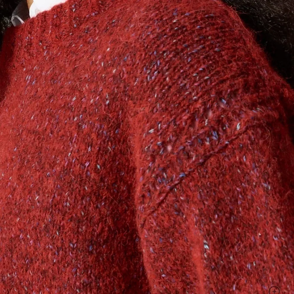 J. Crew Relaxed Crewneck Pullover NWOT Red Multi Wool Oversized Women’s XS